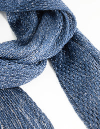 Blue Glitter Fabric Draped Scarf - link has visual effect only