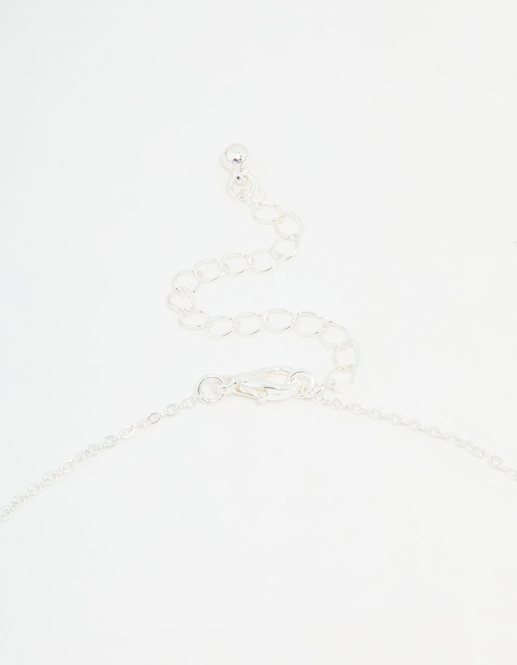 Silver Plated Diamante Outline Pendant Flower Necklace