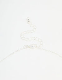 Silver Plated Diamante Outline Pendant Flower Necklace - link has visual effect only