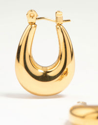 Waterproof Gold Plated Stainless Steel Half Hoop Earrings - link has visual effect only