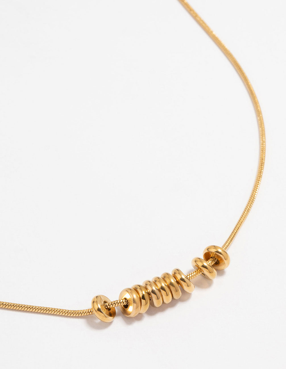 Waterproof Gold Plated Stainless Steel Rondell Necklace