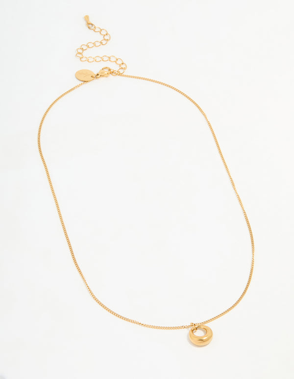 Waterproof Gold Plated Stainless Steel Bold Pendant Necklace