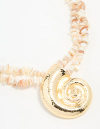 Gold Genuine Shell Pendant Necklace - link has visual effect only