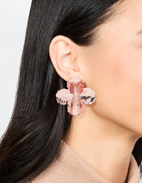 Rose Gold Hammered Flower Stud Earrings - link has visual effect only