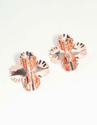 Rose Gold Hammered Flower Stud Earrings - link has visual effect only