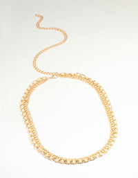 Gold Pearl Mixed Chain Belt - link has visual effect only