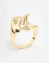 Gold Plated Twisted Oval Ring - link has visual effect only