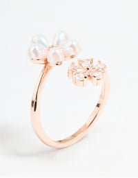 Rose Gold Cubic Zirconia Bubble Flower Wrap Ring - link has visual effect only