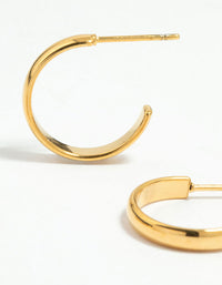 Waterproof Gold Plated Stainless Steel Cross Hoop Earrings 2-Pack - link has visual effect only
