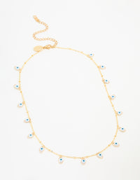 Waterproof Gold Plated Stainless Steel Evil Eye Necklace - link has visual effect only