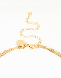 Waterproof Gold Plated Stainless Steel Triple Chain Layered Necklace - link has visual effect only