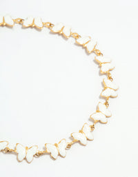 Waterproof Gold Plated Stainless Steel Enamel Butterfly Bracelet - link has visual effect only