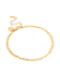 Waterproof Gold Plated Stainless Steel Layered Anklet - link has visual effect only