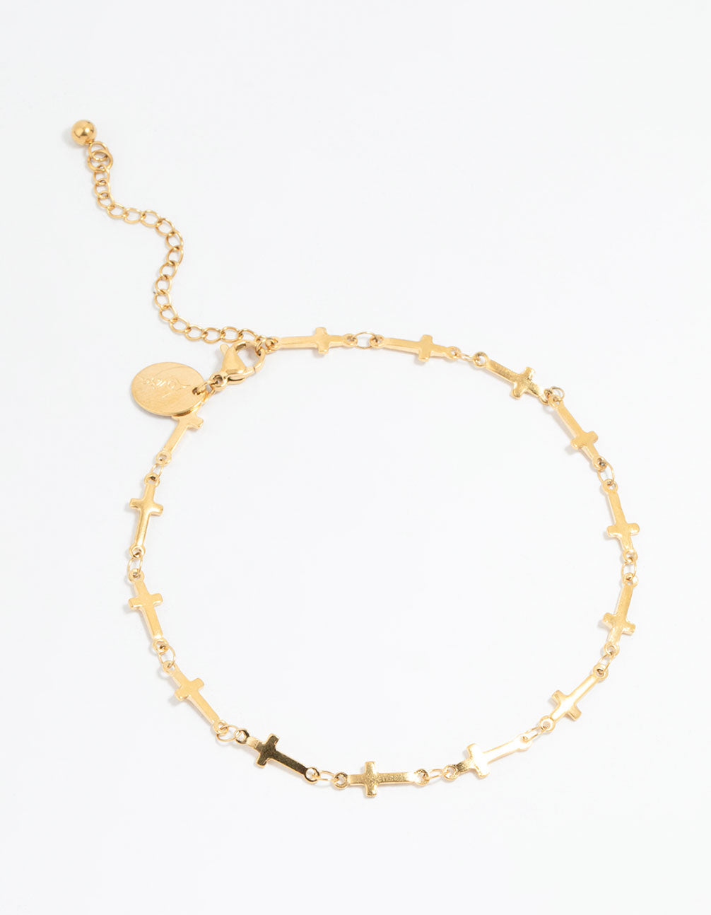 Waterproof Gold Plated Stainless Steel Cross Anklet