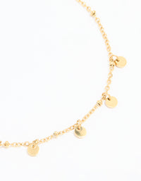 Waterproof Gold Plated Stainless Steel Disc Anklet - link has visual effect only