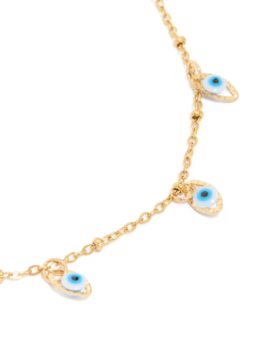 Waterproof Gold Plated Stainless Steel Evil Eye Anklet