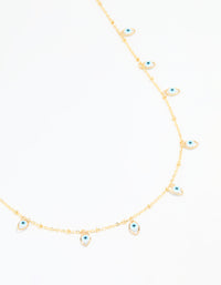 Waterproof Gold Plated Stainless Steel Evil Eye Waist Chain - link has visual effect only