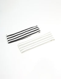 Blue, Grey & White Striped Stretch Fabric Headbands 2-Pack - link has visual effect only