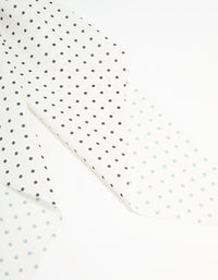 White Dotted Satin Fabric Bow Hair Clip - link has visual effect only