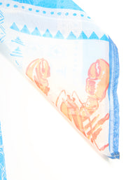 Blue Fabric Vacation Print Scarf - link has visual effect only
