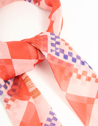 Red Fabric Vacation Print carf - link has visual effect only