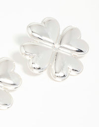 Silver Heart Flower Stud Earrings - link has visual effect only