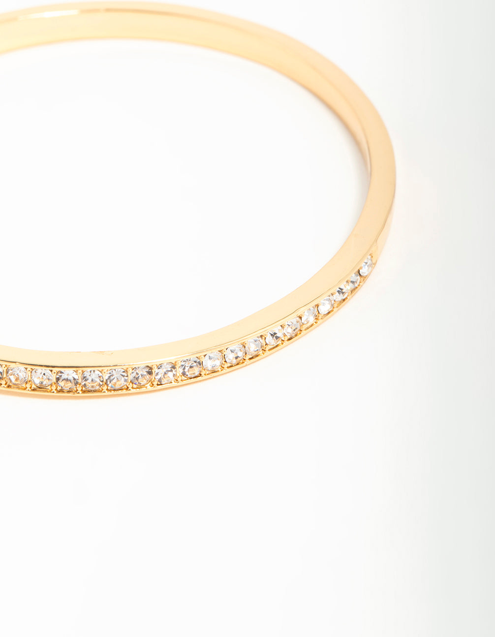 Gold Plated Diamante Half Open Wrist Cuff