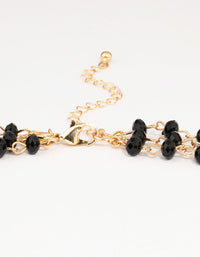 Gold Pearl Black Beaded Layered Necklace - link has visual effect only