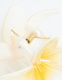 White Frangipani Flower Hair Claw Clip - link has visual effect only