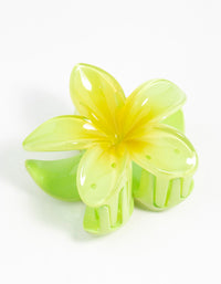 Green Frangipani Hair Claw Clip - link has visual effect only