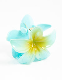 Blue Frangipani Hair Claw Clip - link has visual effect only