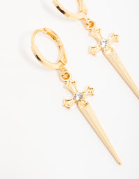 Gold Sword Drop Earrings - link has visual effect only
