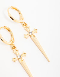 Gold Sword Drop Earrings - link has visual effect only