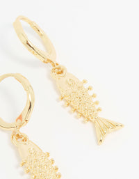Gold Dainty Fish Drop Earrings - link has visual effect only