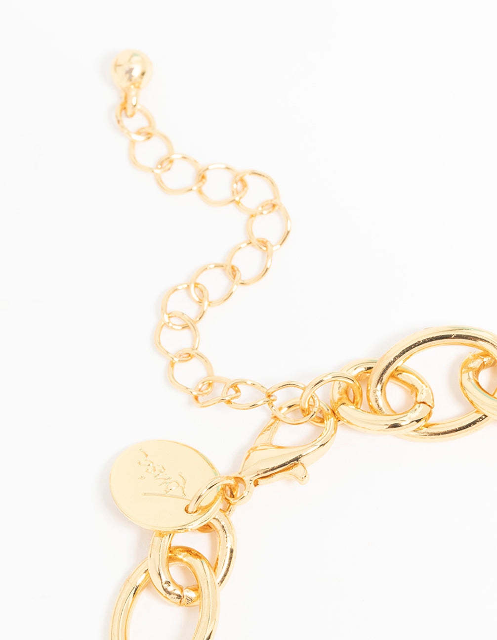 Gold  Chunky Cross Charm Bracelet