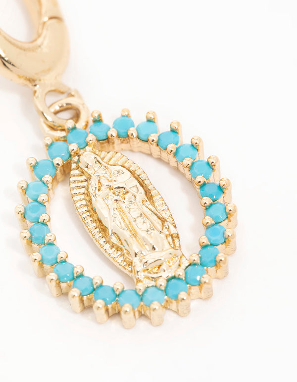 Gold  Cubic Zirconia Mary Charm