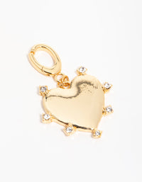 Gold  Cubic Zirconia Outer Heart Charm - link has visual effect only