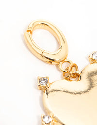 Gold  Cubic Zirconia Outer Heart Charm - link has visual effect only