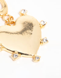 Gold  Cubic Zirconia Outer Heart Charm - link has visual effect only