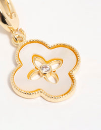 Gold  Floral Petal Charm - link has visual effect only