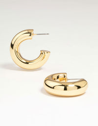 Gold Plated Brass Large Chunky Hoop Earrings - link has visual effect only