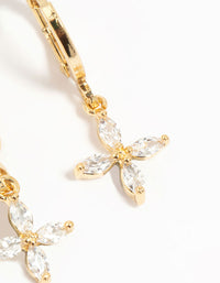 Gold Plated Brass Cubic Zirconia Butterfly & Flower Earrings 4-Pack - link has visual effect only