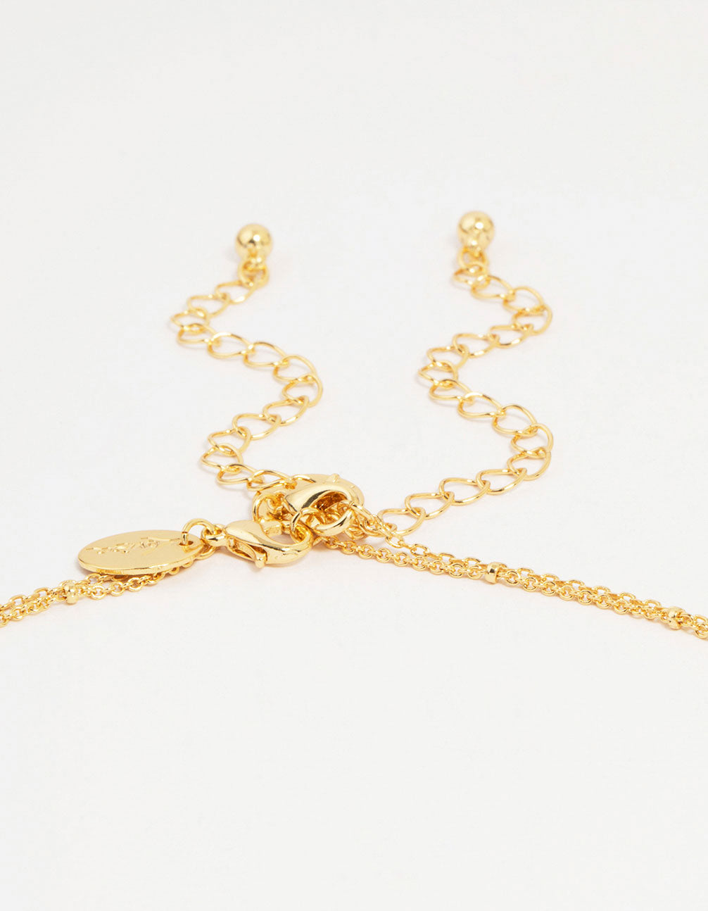 Gold Plated Brass Cubic Zirconia Mini Cross Layered Necklace