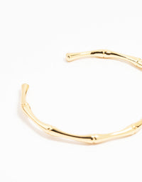 Gold Plated Brass Bamboo Open Wrist Cuff - link has visual effect only
