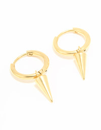 Waterproof Gold Plated Stainless Steel Dagger Huggie & Stud Earrings 2-Pack - link has visual effect only