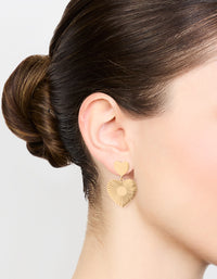 Waterproof Gold Plated Stainless Steel Heart Drop Earrings - link has visual effect only