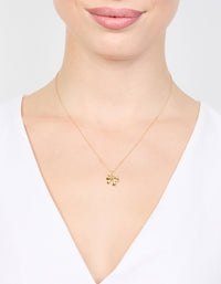 Waterproof Gold Plated Stainless Steel Bow Pendant Necklace - link has visual effect only