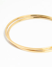 Waterproof Gold Plated Stainless Steel Clean Bangles 2-Pack - link has visual effect only