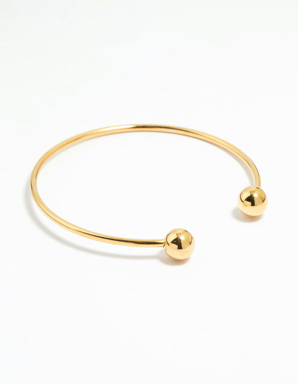 Waterproof Gold Plated Stainless Steel Ball Wrist Cuff
