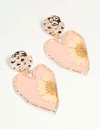 Rose Gold Pressed Flower Drop Earrings - link has visual effect only